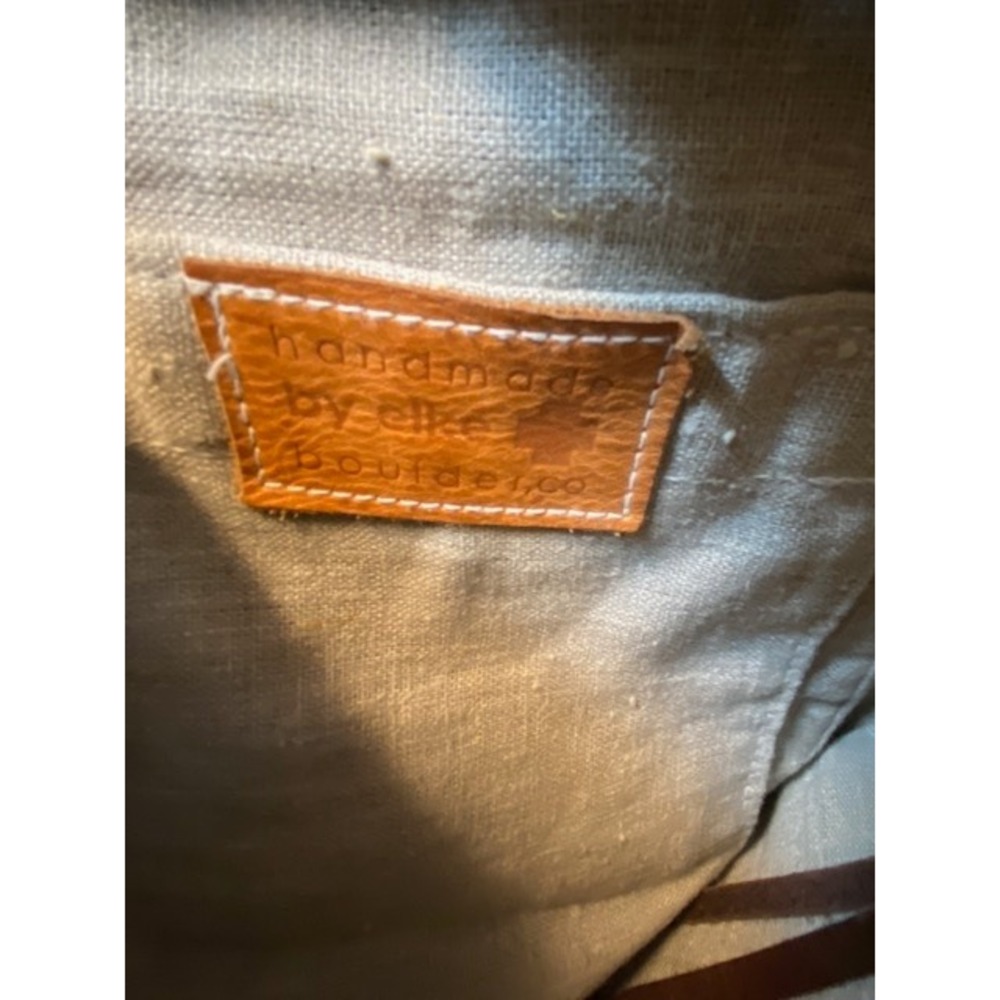 Handmade by Elke‎ Boulder CO Brown Leather Tassel Tote Bag Zippered Shopper - Picture 8 of 16